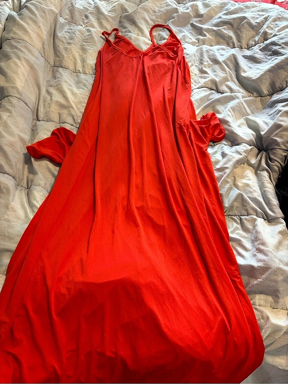 Red Maxi Slip Dress Like New